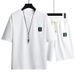 Men's Clothing Waffle Short Sleeved T Shirt Men's Summer Ice Silk Shorts Short Sleeved T Shirt Casual Sports Large Size Suit Men's Clothing Trend_viptrois.com