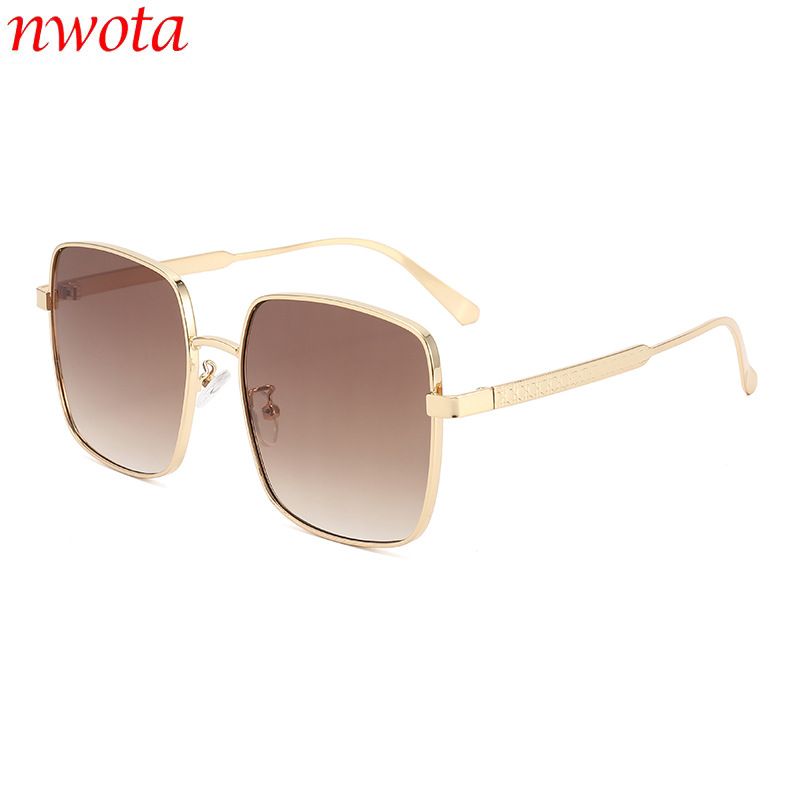Metal Large Frame Women's Sunglasses Gradient Sun Protection Sunglasses High End T1296_viptrois.com