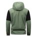 Unisex Windproof Hooded Jacket - Lightweight Polyester Outdoor Sportswear With Side Pockets, Casual Streetwear For Teens & Young Adults (Army Green,_viptrois.com