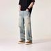 Men's Light Color Ripped Jeans Loose Straight Leg Mid Waist Cotton Wide Leg Pants Retro American High Street Trendy Brand_viptrois.com