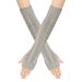 Women's Fingerless Knit Gloves - Acrylic Wool, Long & Twisted 8-Shaped Design, Warm Arm Sleeves For Autumn & Winter Breathable & Stylish, Unisex Fit_viptrois.com
