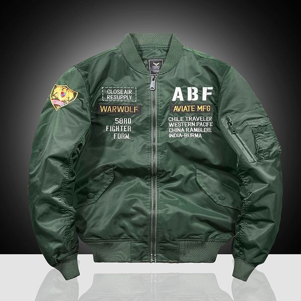 Men's Clothing New Air Force Ma1 Pilot Jacket Men's Embroidered Baseball Jacket Spring And Autumn Large Size Jacket Manufacturer_viptrois.com