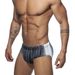 UXH New Men's Triangle Swim Trunks Black And White Striped With Cup Anti-Exposure Sexy Fashion Bikini For Men_viptrois.com