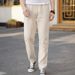 Men's Clothing Casual Pants Men Summer Korean Version Fashion Linen Business Straight Men's Pants Solid Color Trousers_viptrois.com