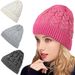 Woolen thickened knitting big head circumference men's warm women's Fried Dough Twists curled hat_viptrois.com