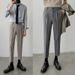 Men's Clothing Version Slim Small Straight Pants Men's Casual Pants Trend 9 Nine Points Suit Pants_viptrois.com