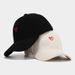 New style small love embroidered corduroy baseball cap, simple and fashionable trendy duckbill cap for men and women, personalized hat_viptrois.com