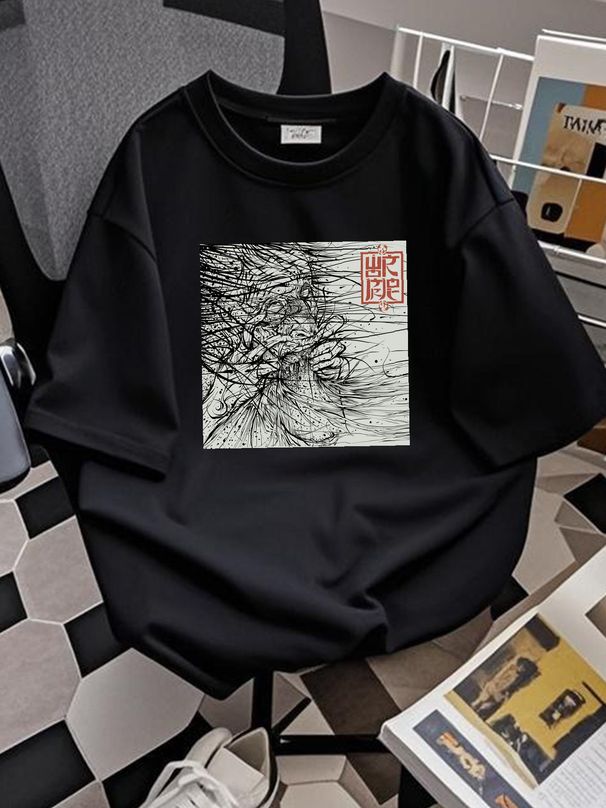 Men's Wormrot Voices T-shirt Large Black Designer Clothes Unisex Versatile Slightly Comfortable Soft Graphic Summer Top For Everyday Wear_viptrois.com