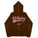 European And American Dark Y2K Men's Hoodie Gothic Couple Harajuku Loose-fitting Long Zippered Versatile Sweatshirt_viptrois.com