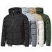Men's Heavy-Duty Winter Jacket With Hood - Thick Cotton Coat For Outdoor Sports & Casual Wear, Windproof & Warm, Black, Khaki, Gray, Army Green_viptrois.com