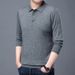 Men's Business Casual Knit Sweater – Wrinkle-Resistant Wool Blend Polo Neck Pullover With Machine-Washable Fabric (Relaxed Fit, M-4XL)_viptrois.com