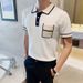 Men's Clothing Summer Temperament Casual Short Sleeved Breathable Versatile Men's Knitted Polo Shirt T Shirt Loose Lapel Top Ins_viptrois.com