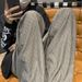 Men's Jacquard Loose-Fit Trousers Straight Wide Leg Casual Pants_viptrois.com