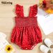 New 2024 baby camisole jumpsuit with trendy and cute flying sleeves, pleated jumpsuit, climbing suit_viptrois.com
