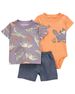 Baby Short Sleeved One Piece Clothes For Girls With Slings And Printed Short Sleeved Newborn Summer Thin Cute And Handsome Suit 3 Pieces_viptrois.com