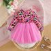 Kids' Clothing Platform Baby Girl Long Sleeved Printed Mesh Dress_viptrois.com