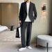 Spring And Autumn New Men's Thin Suit Jacket With A Casual Feel, Light And Mature Style, Small Suit Set With Loose Fit, Cool And Trendy Style_viptrois.com