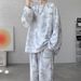 Men's Clothing Autumn New Embroidered Sports Suit For Men Tie Dye Trendy High Street Sweater Large Size_viptrois.com