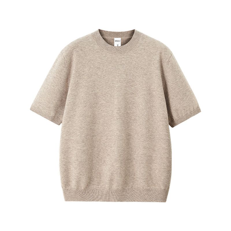 Jie Zhan Men's Clothing | Old Money Loose Knit T-Shirt 25 Autumn New Trendy Brand Warm Knitted Short Sleeve Round Neck_viptrois.com