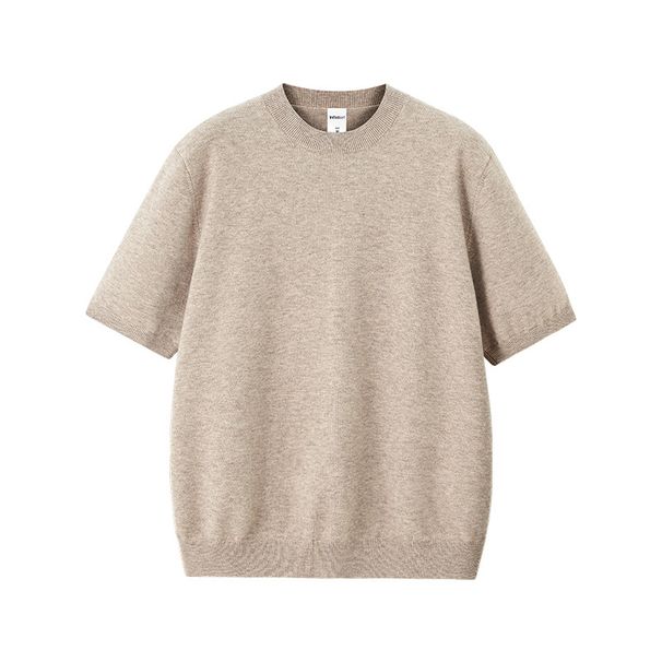 Jie Zhan Men's Clothing | Old Money Loose Knit T-Shirt 25 Autumn New Trendy Brand Warm Knitted Short Sleeve Round Neck_viptrois.com