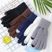 Zhuoxinder 1 Pair Winter Men Women Knitting Touch-screen Non-slip Gloves Warmer Mittens-Black_viptrois.com