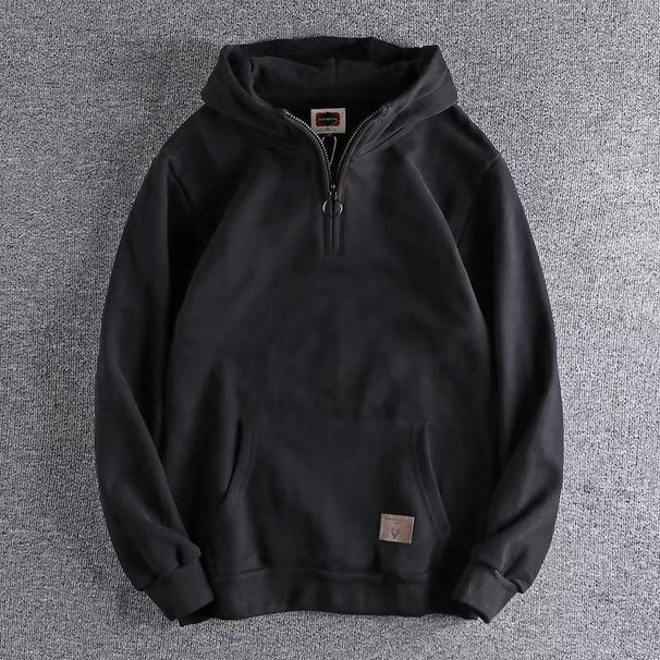 Men's Classic Solid Color Hooded Sweatshirt - Lightweight Pullover Hoodie For Fall & Winter - Unisex Casual Streetwear_viptrois.com
