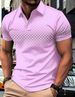 Men's Clothing New Men's Simple Casual Polo Shirt Youth Summer Button Plaid Print Polo Shirt Men_viptrois.com