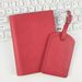 Passport Covers Multi Function With Pen Holder And Thread Oil Edge PU Leather Cross Pattern Passport Cover Luggage Tag Set_viptrois.com
