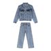 Men's Clothing Retro Short Denim Jacket Men's Loose Straight Washed Blue Jeans Suit_viptrois.com