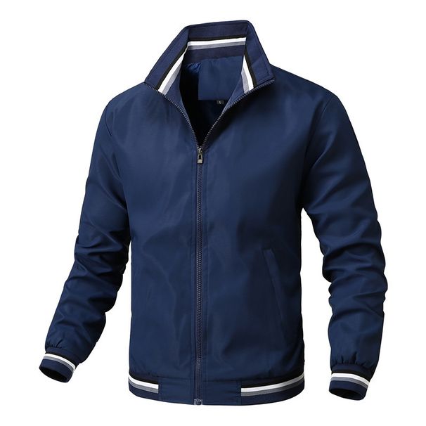 Men's Slim-Fit Windproof Bomber Jacket - Performance Stand Collar Coat With Moisture-Wicking Tech_viptrois.com