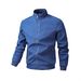 Men's Big & Tall Breathable Zippered Jacket Lightweight Casual Stand Collar Windproof Polyester Woven Coat for Spring Autumn Daily Wear M-6XL_viptrois.com