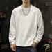 260g Heavyweight White Long Sleeve T-Shirt Base Shirt Spring And Autumn Inner Wear Men's Round Neck Sweatshirt_viptrois.com