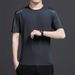 Men's Clothing Summer Quick Drying Solid Color Sports Casual Printed Round Neck Large Size Men's Clothing T Shirt Ice Silk Short T Shirt Men_viptrois.com