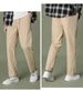 Men's Clothing Thin Solid Color Straight Casual Pants Fashionable and Versatile Cropped Pants_viptrois.com