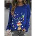 Men's Clothing Christmas Reindeer Print Long Sleeve Round Neck Sweatshirt For Women – Casual & Stylish, Comfortable Loose Fit, Multiple Colors & Sizes_viptrois.com