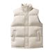 Men's Clothing Cotton Vest Thick Warm Waistcoat Men's Quilted Puffer Vest Winter Warm Sleeveless Jacket Lightweight Casual Outerwear For Cold Weather_viptrois.com