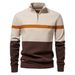 Pure 2024 Autumn Winter New European Size Cross-Border Stand Collar Sweater Half-Zip Color Block Knitwear Quality Men's_viptrois.com