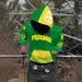 Men's Clothing Street Style Hoodie, Green And Yellow Color Block, FREEDOM Flame Print Fashion Hoodie_viptrois.com