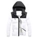 Cotton-padded Men's Contrasting Colors, Slim Fit, Simple Removable Hat, Thickened Hooded Jacket Men_viptrois.com