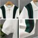 Men's Clothing Summer Men's New Color Matching Striped Knitted Polo Shirt Gentleman Lapel Short Sleeved Knitted T Shirt_viptrois.com