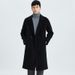 Luxury Double-Faced Cashmere Overcoat For Men – Knee-Length Wool Blend, Double-Breasted & Slim-Fit Windproof Design (Black/Storm Blue/Mocha Brown)_viptrois.com