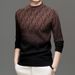 Men's Slim Fit Knit Sweater - Autumn Winter Round Neck Long Sleeve Pullover, Wrinkle-Free Acetate Blend For Business Casual & Daily Wear_viptrois.com