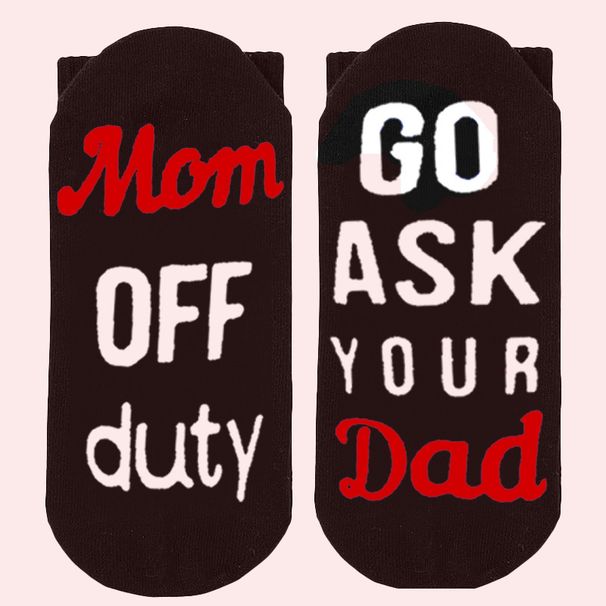 Mid-tube socks Creative cotton socks sole letter two-color non-slip adhesive floor socks_viptrois.com