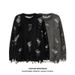 Unisex Oversized Distressed Knit Sweater With Fringe Detail - Casual Crewneck Pullover For Men & Women (Black, Grey)_viptrois.com