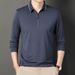 New Men's Half Zip Polo Shirt, Spring and Autumn Long Sleeved T-shirt, Men's Minimalist Business Youth Loose Fit, Oversized Dad's Outfit_viptrois.com