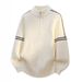 "Teen Boys' Half-Zip Stand Collar Sweater – Trendy Winter Knitwear For Junior & High School Students, Warm Pullover Base Layer"_viptrois.com