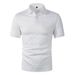 Men's Clothing Polo Shirt Solid Color Jacquard Short Sleeved Casual Tight Lapel Shirt_viptrois.com