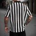 Men's Clothing New Summer Black And White Striped Short Sleeves Comfortable Casual_viptrois.com