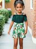 Mother & Kids INS Girls Fashion Popular Flower Full Print Patchwork Summer Jumpsuit_viptrois.com