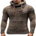 Pure European And American Cross-Border Autumn Winter New Hot Style Men's Slim Fit High Collar Hooded Pullover Plus Size_viptrois.com
